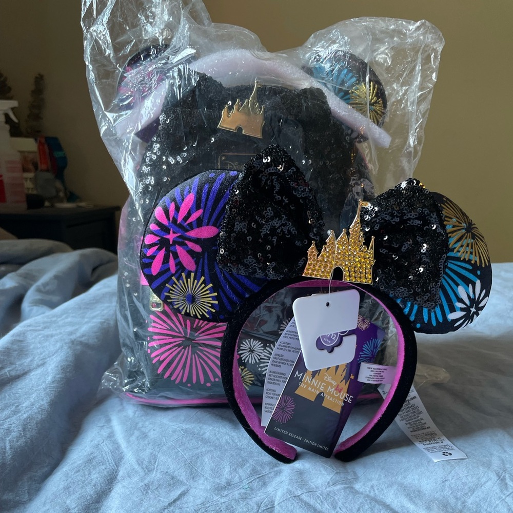 MMMA Fireworks Finale Loungefly Backpack and Ears Headband